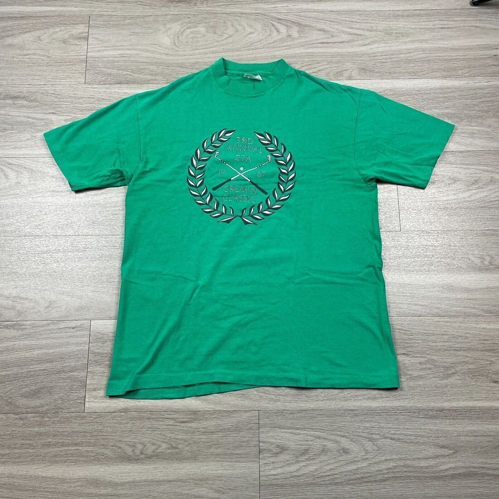 Vintage Shirt Mens Extra Large Green Crown Classic Golf 90s Single Stitch
